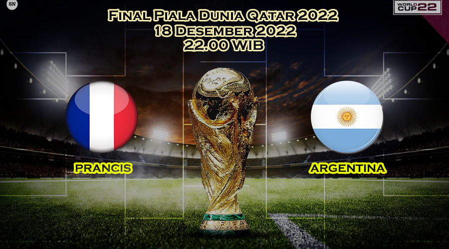 Laga Final Piala Dunia 2022 Hari Minggu, 18 Desember 2022 Prancis Vs Argentina