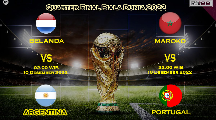 Laga Perempat Final Piala Dunia 2022 Sabtu, 10 Desember 2022